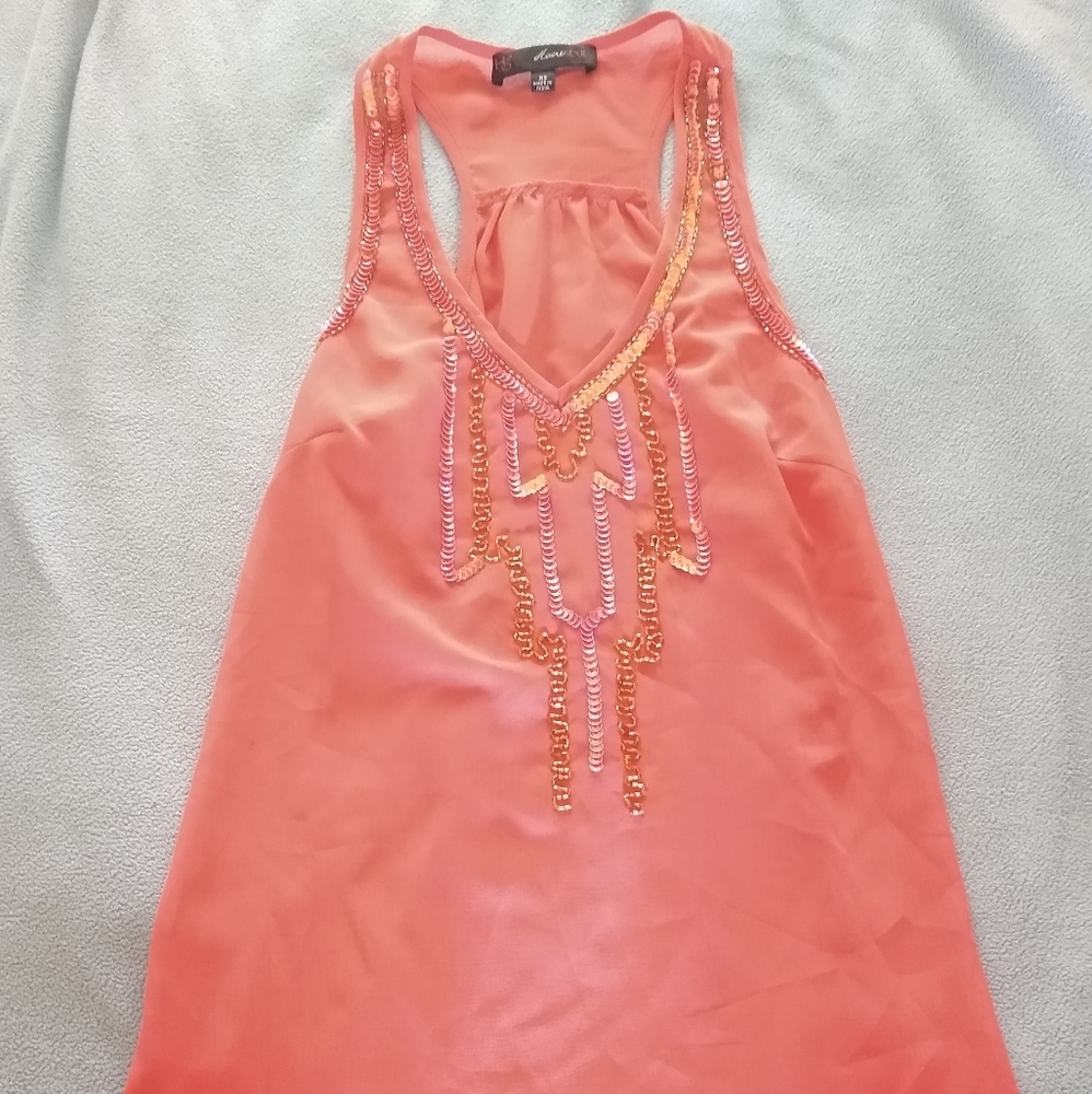 Bright Burnt Orange Sheer Tank